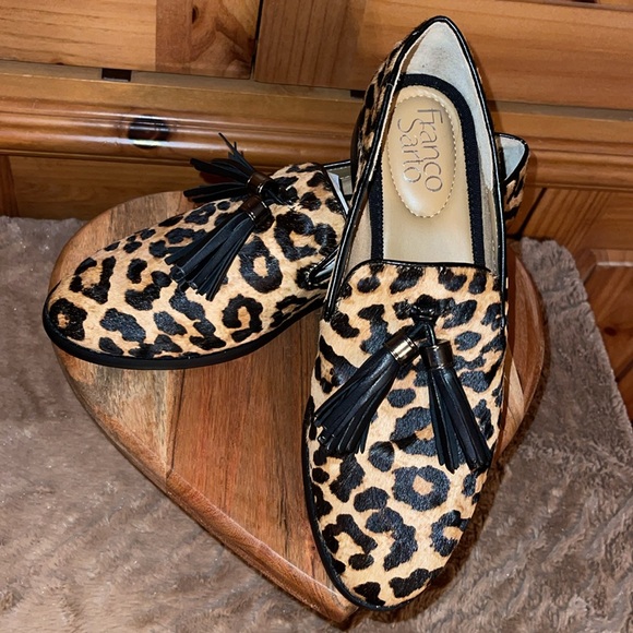 Franco Sarto Hadden Leopard loafer with tassel. Size 7M.  NIB See all pics. - Picture 3 of 12